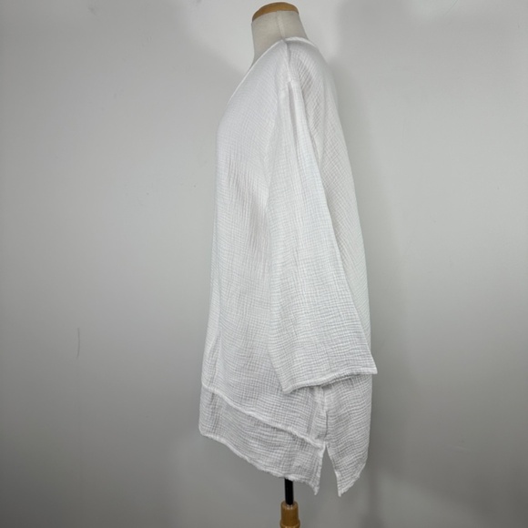ET'LOIS USA 100% Cotton Olivia Tunic A-line 2-Layer Front White Top Size 2X - Picture 8 of 13